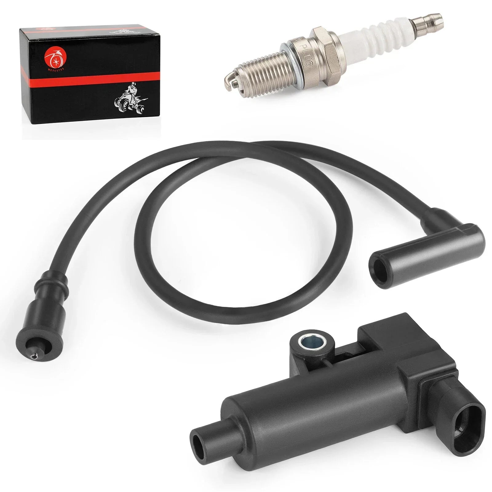 Ignition Coil & Spark Plug w Wire Cap for Hisun UTV MSU 400–500 (2009–2016)