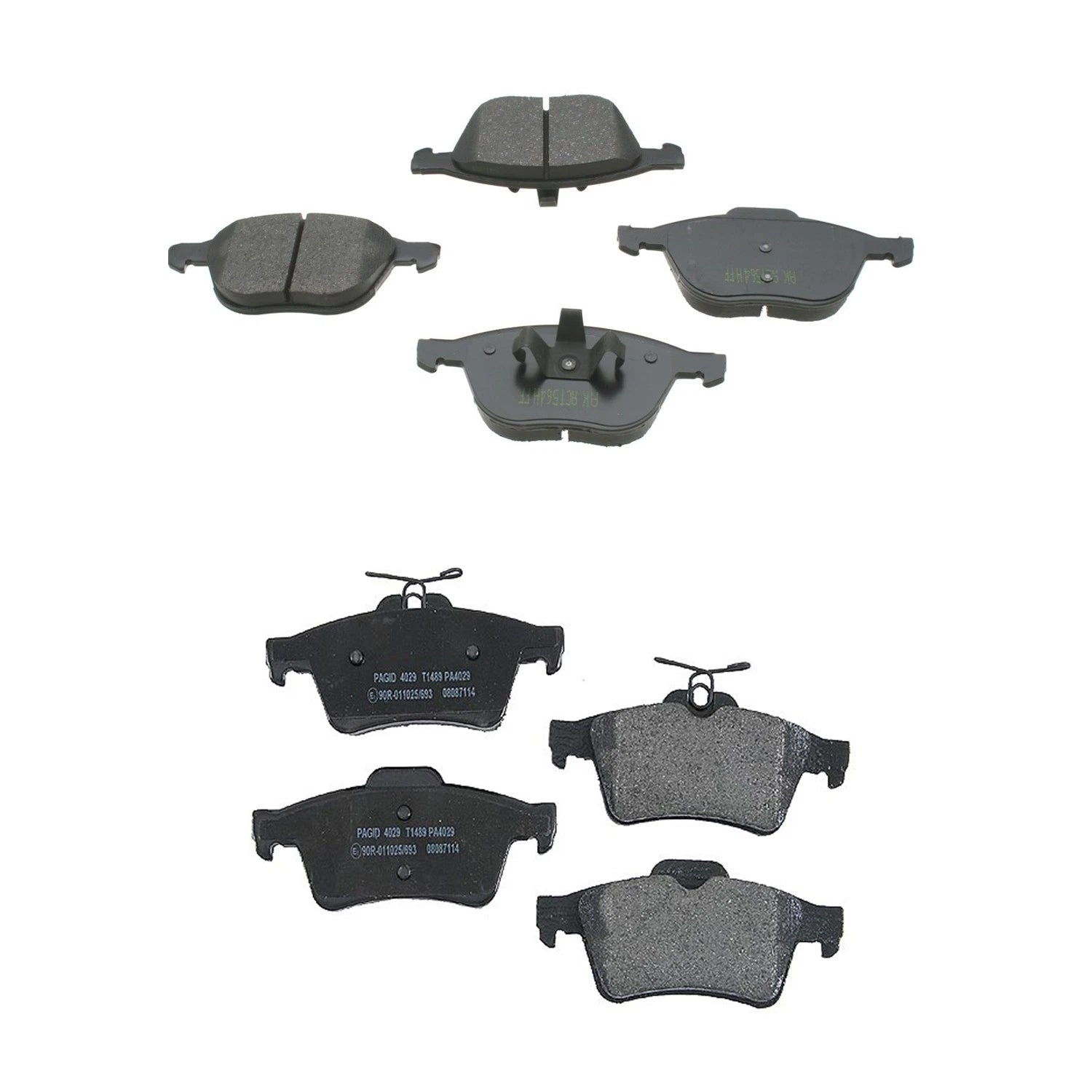 Set of 4 Hella Low-Met Disc Brake Pads for Ford Escape, Focus (2013–2019)
