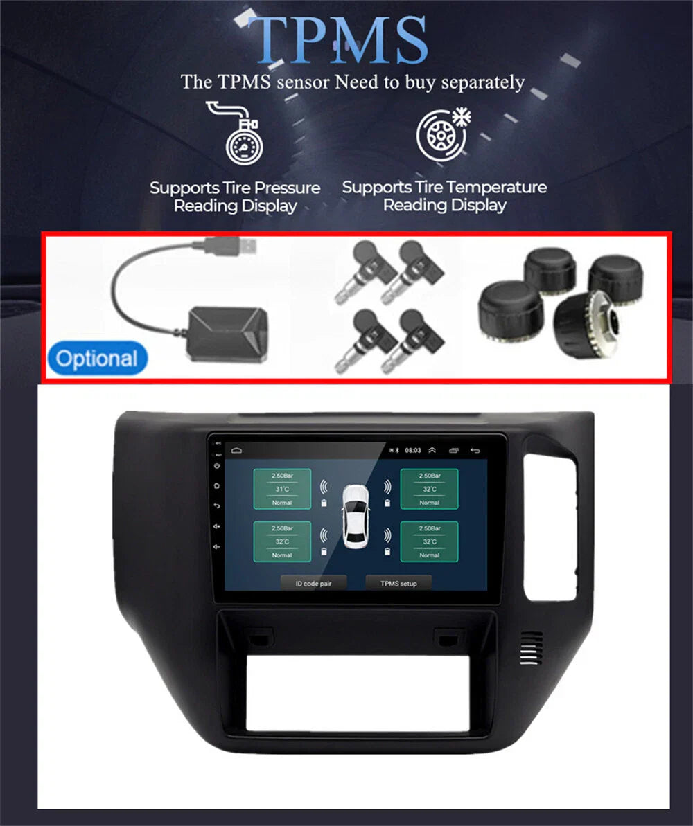9" Android 13 GPS Stereo Radio for Nissan Patrol GU (2004-2015)