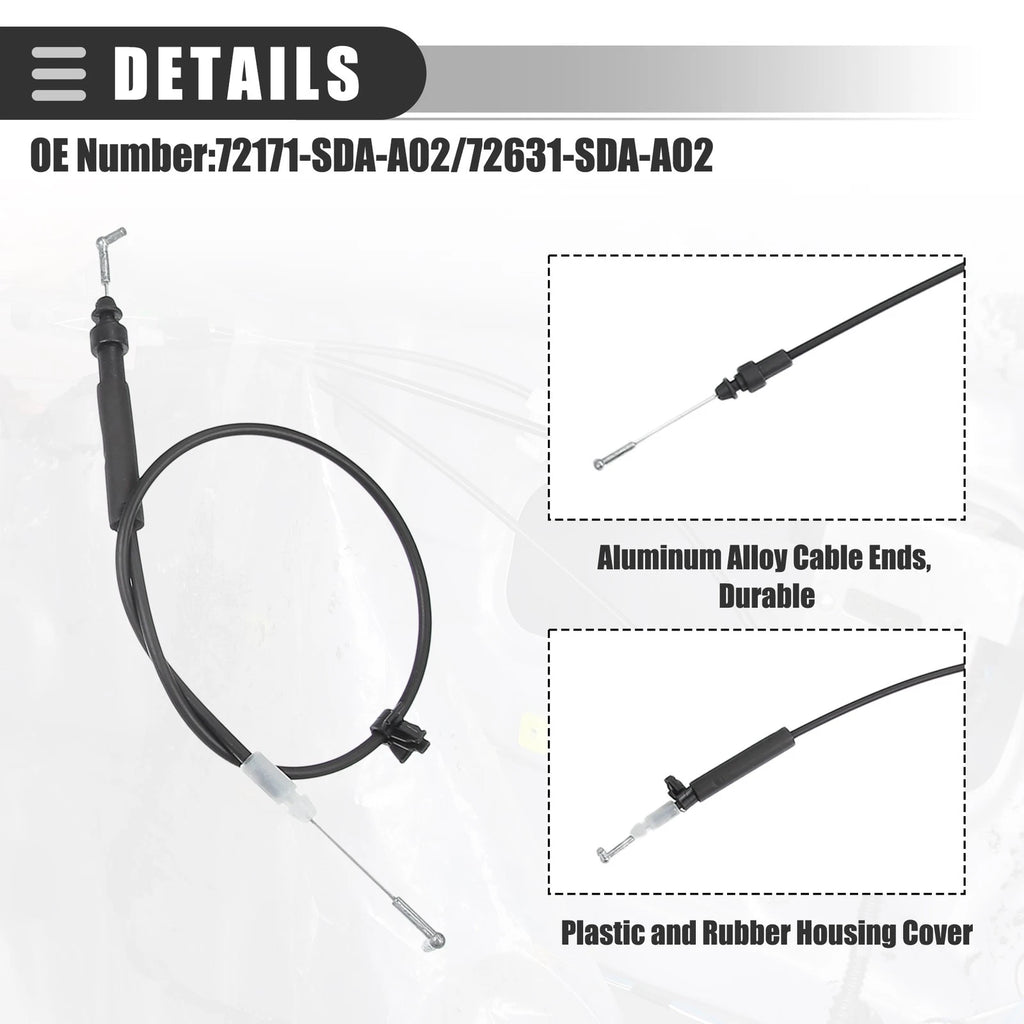 4X Front Inside Door Lock Cable for Honda Accord (2003–2007) No. 72171SDAA02