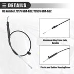 4X Front Inside Door Lock Cable for Honda Accord (2003–2007) No. 72171SDAA02
