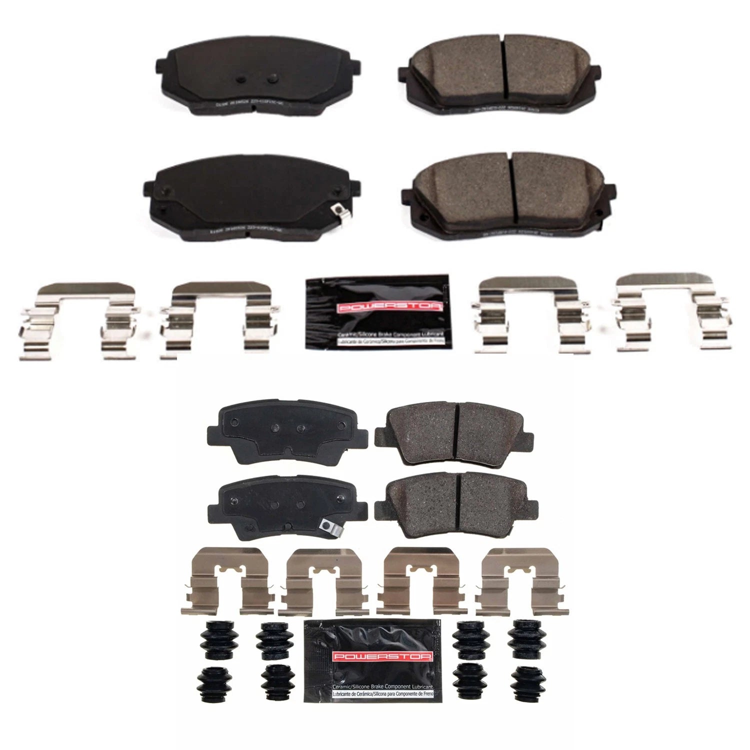 PowerStop Front & Rear Carbon-Fiber Ceramic Brake Pads Kit for Optima Sonata (2011–2020)