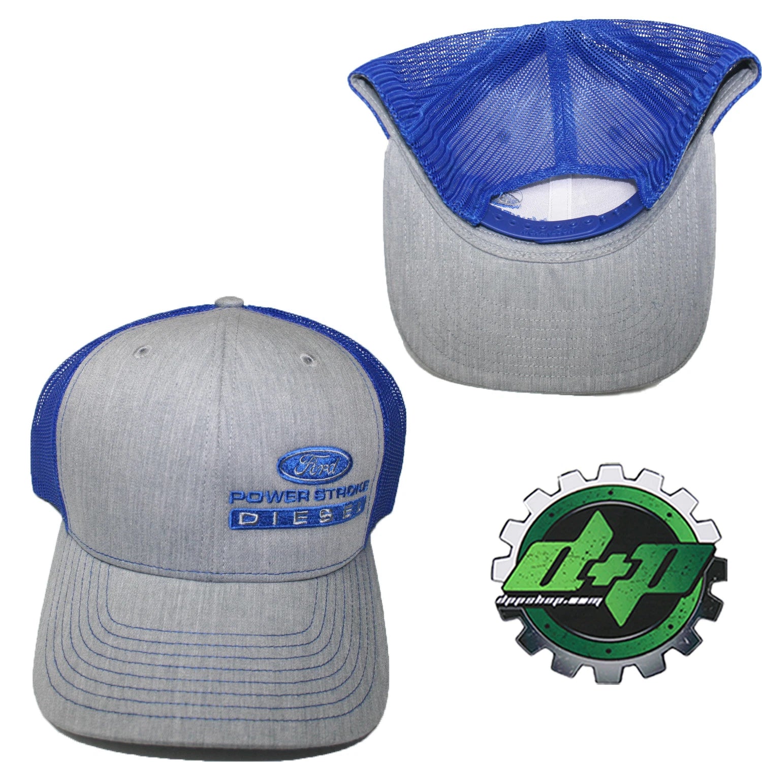 Richardson 112 Gray Denim Blue Mesh Hat for Ford Powerstroke Truck