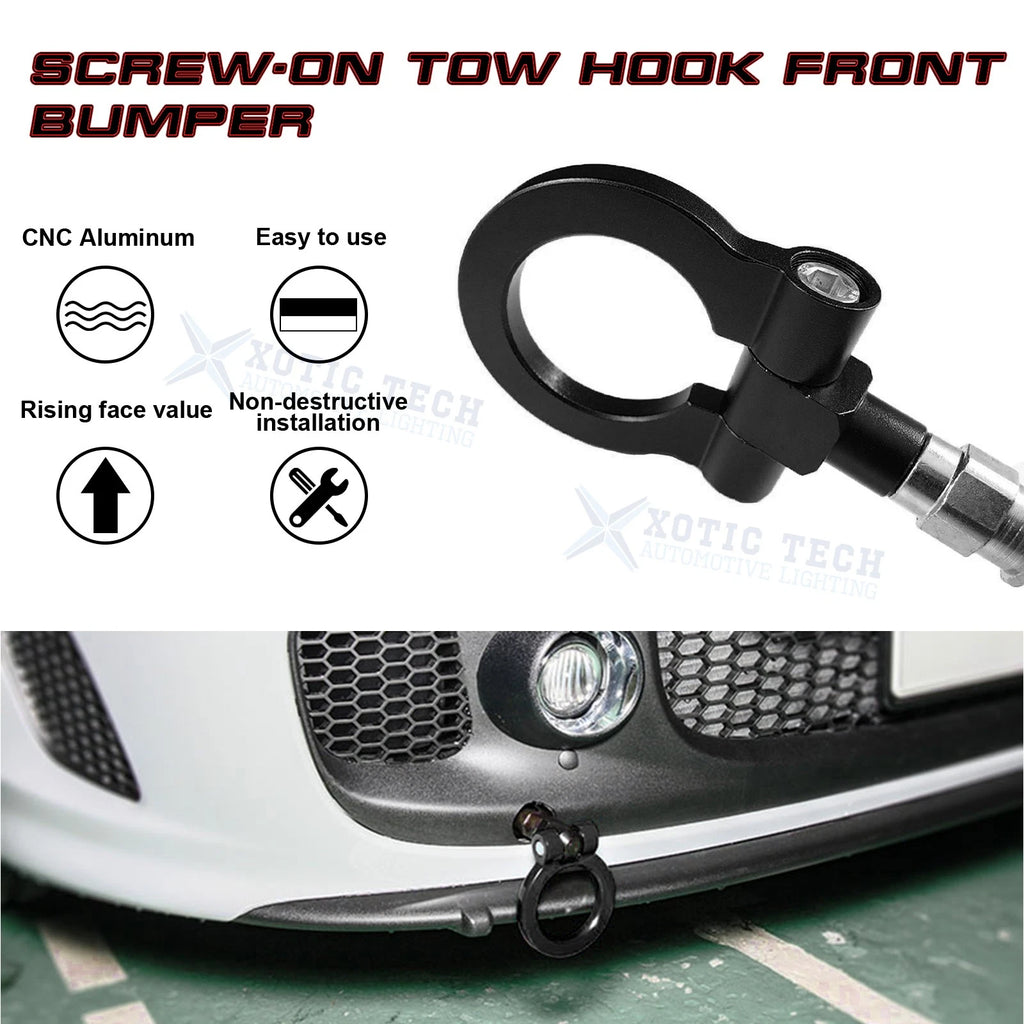 Black Track Racing Aluminum Tow Hook Ring for Honda Fit (2006-2008)