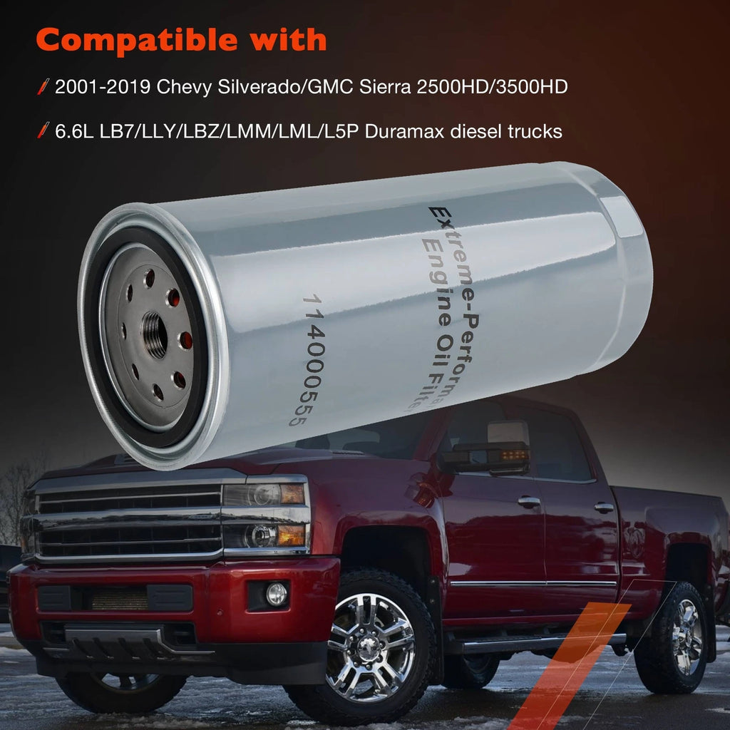 5 Micron Diesel Oil Filter for Chevy Silverado GMC Sierra (2001-2019)