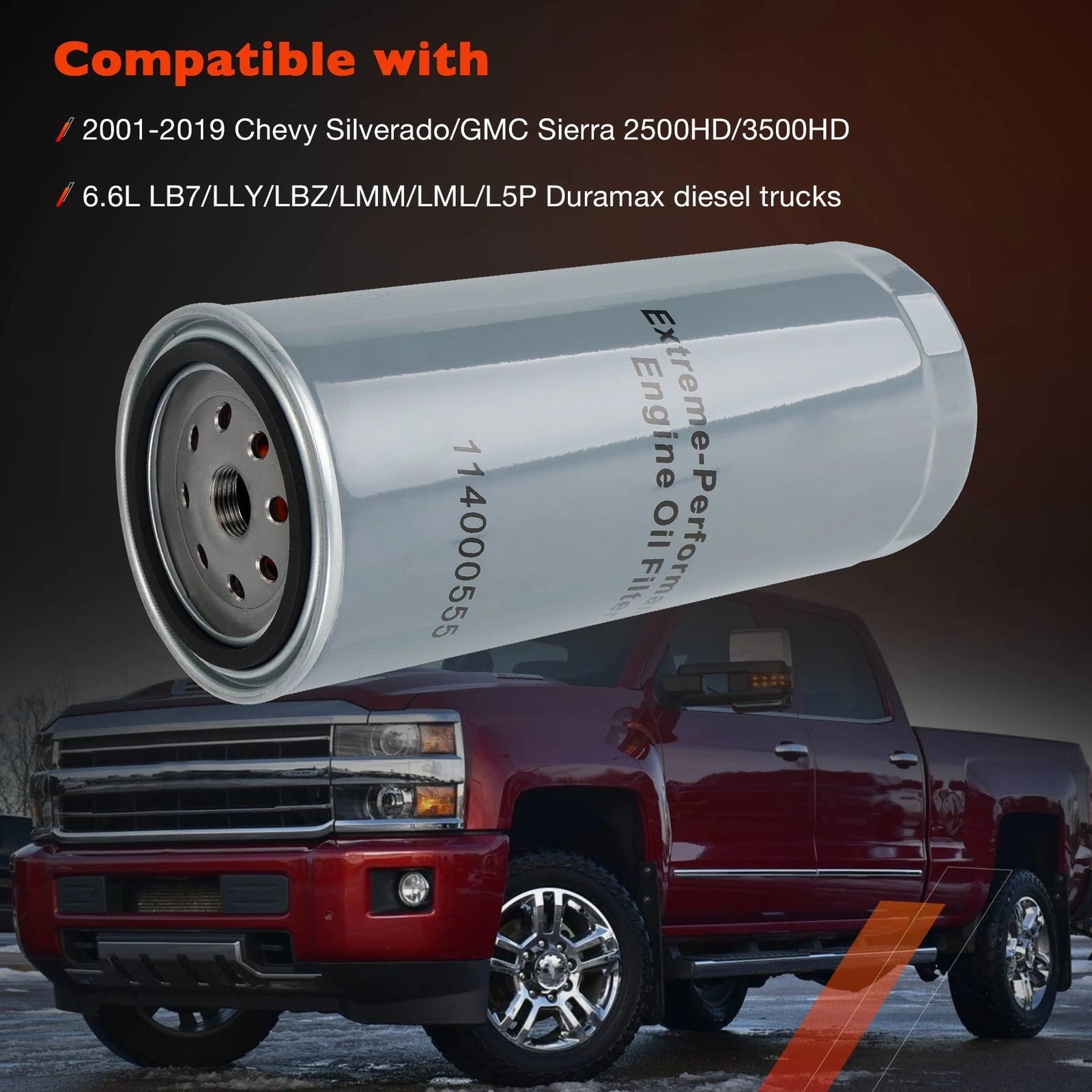 5 Micron Diesel Oil Filter for Chevy Silverado GMC Sierra (2001-2019)