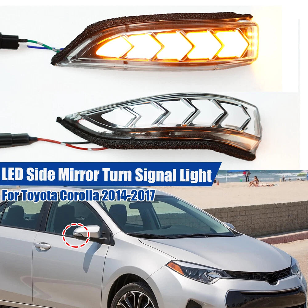Sequential Clear Side Mirror Signal Light Lamp for Toyota Camry Corolla