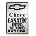 Chevy Fanatic Sign for Car Parking Truck Cave (Diamond Plated)