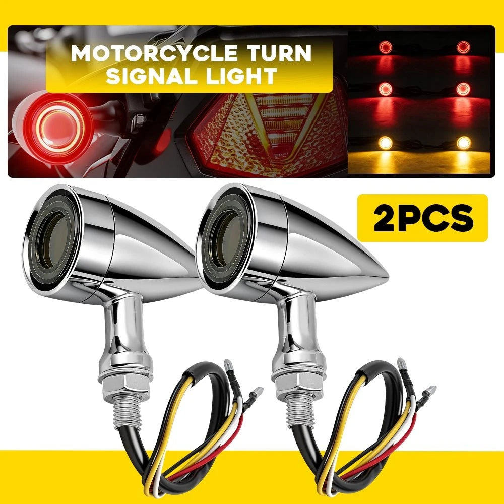 2X Turn Signal Lights Amber Red for Honda Shadow VT 600 750 (1997–2007)