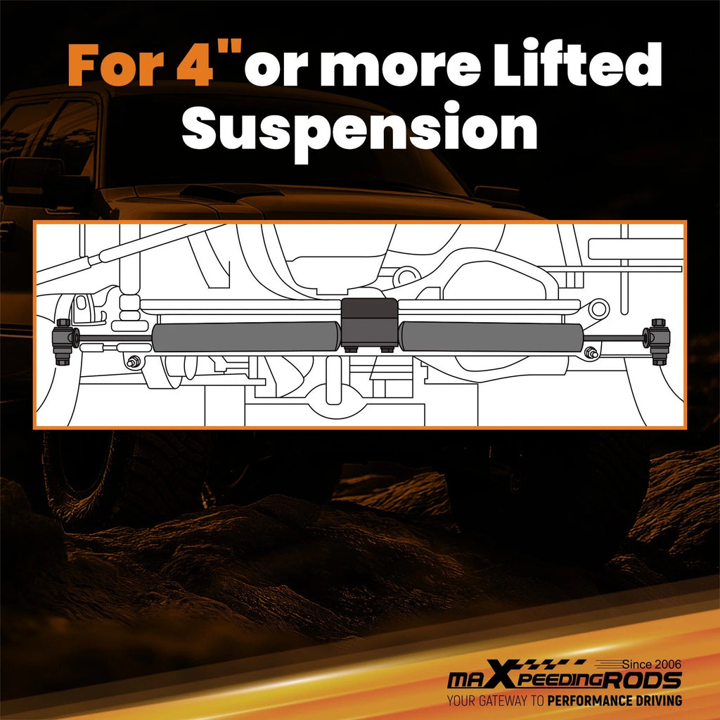 Dual Steering Stabilizer with Mount Brackets for Jeep Wrangler YJ (1987–1995)