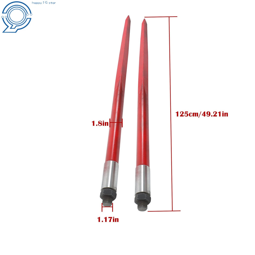2Pcs Hay Bale Spear for Tractors (49", 4500lbs Capacity)