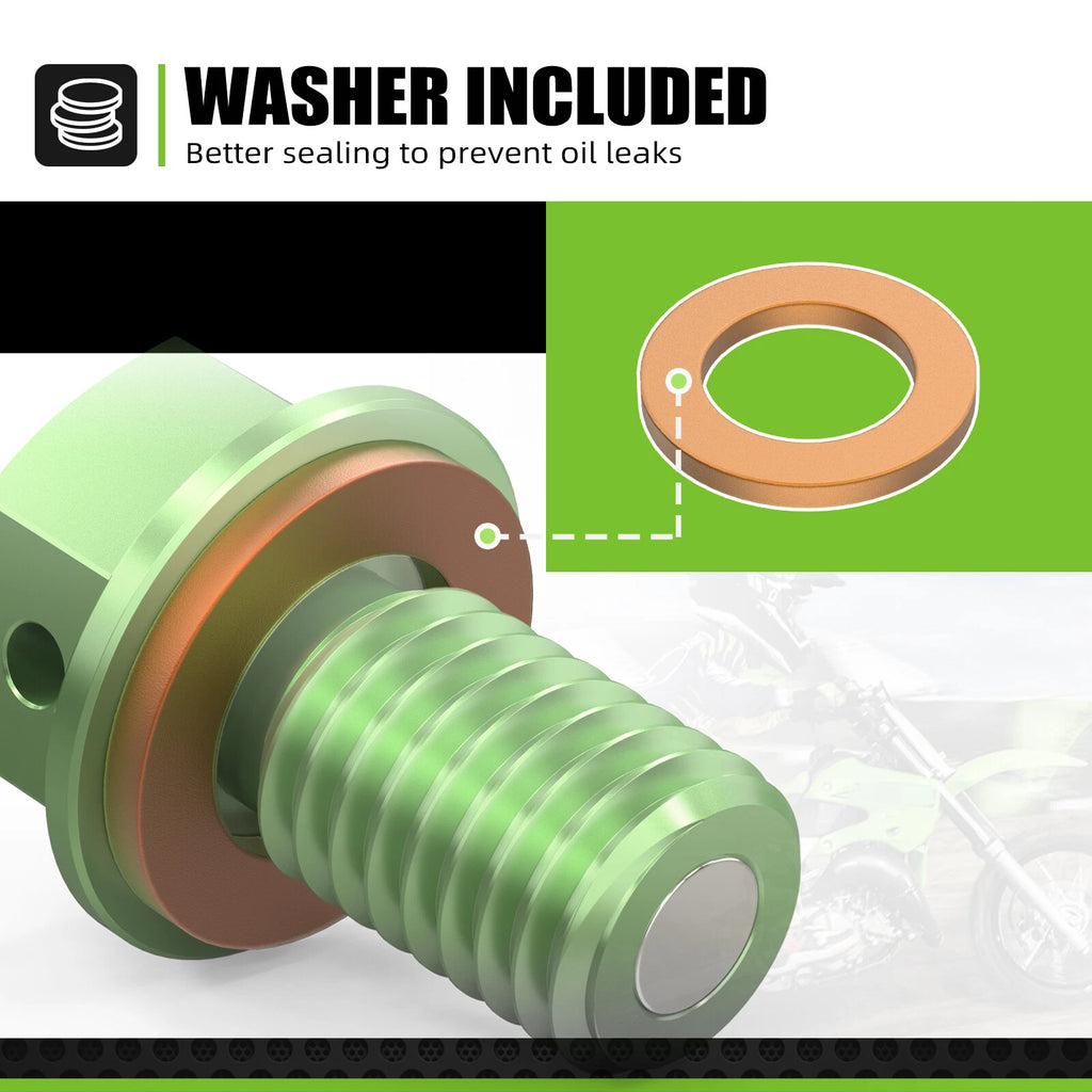 Magnetic Oil Drain Bolt for Kawasaki KX125 KX250 KX250F KX450F (1985–2018)