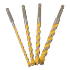 Set of 4 carbide drill bits for tiles and walls with hex shank