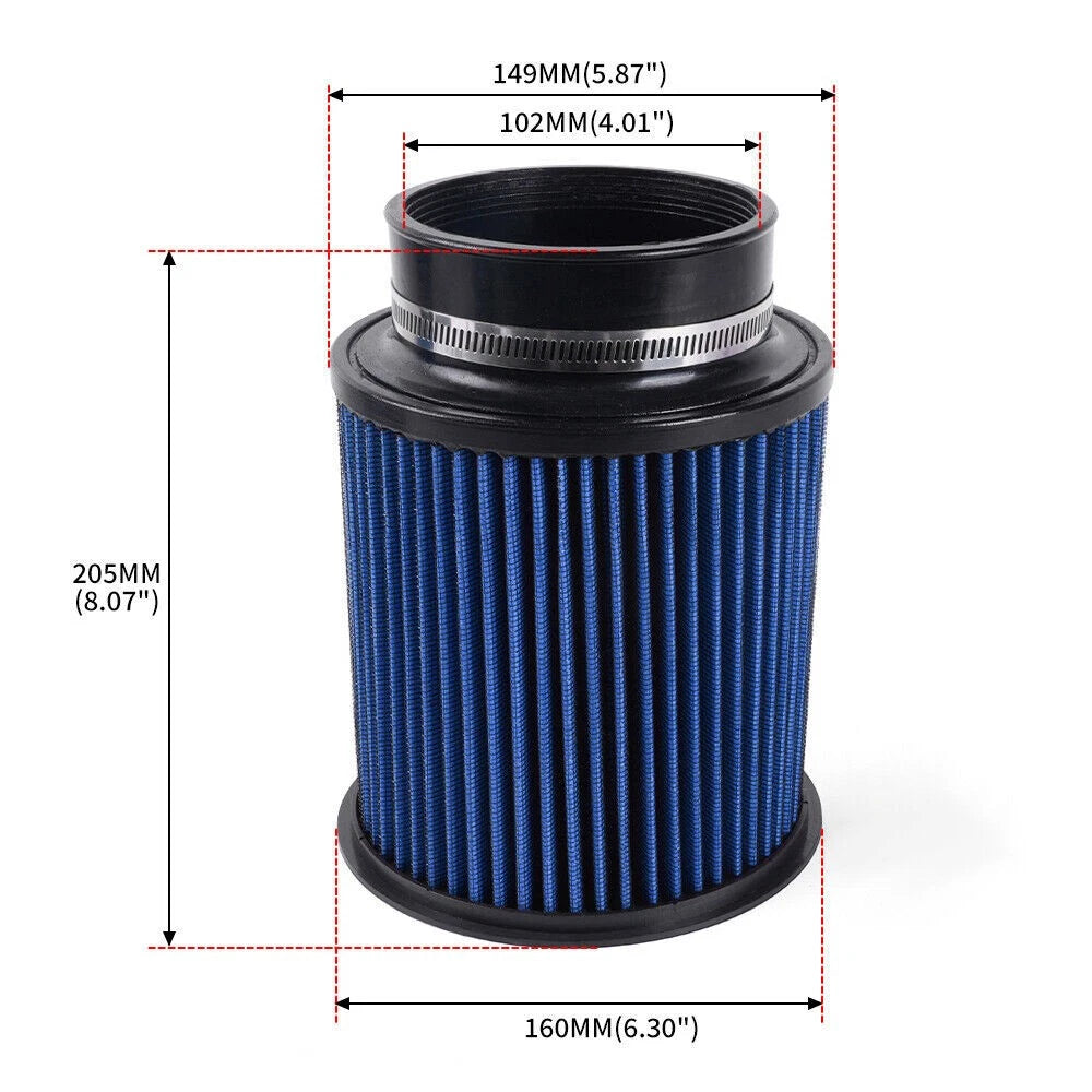 4" High Flow Inlet Round Dry Air Filter for