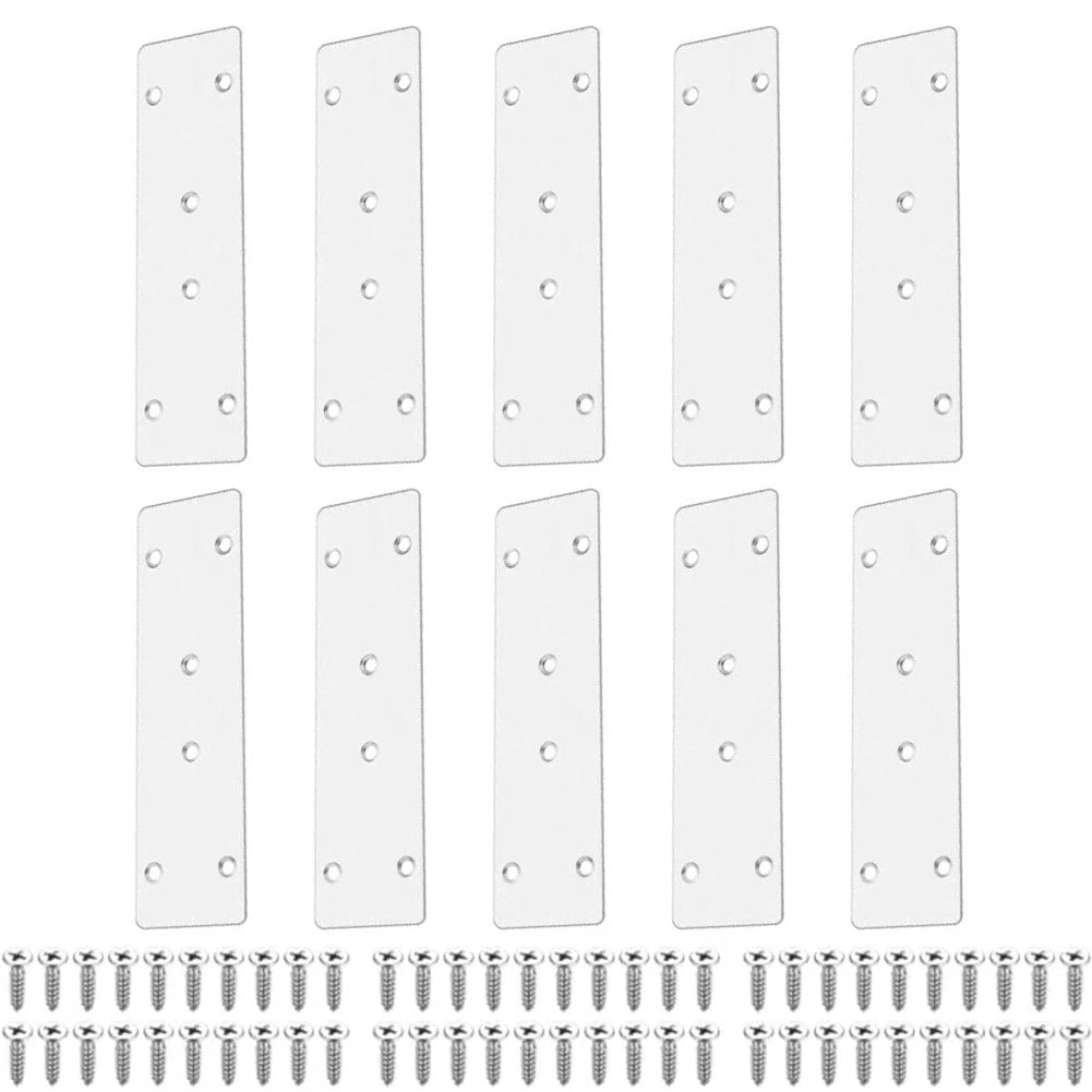 10 Pack Stainless Steel Flat Connectors for Furniture and RV Boat