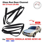 Glass Run Door Channel Front LH+RH Fits Toyota Corolla EE100 AE100 AE101 4D SED