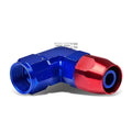 8AN 90 Degree Red/Blue Aluminum Anodized Swivel Seal Hose End Fitting Adapter
