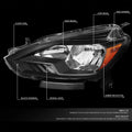 Factory Style Black Housing Amber Corner Headlights for Nissan Sentra (2016–2018)
