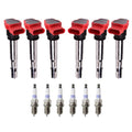 Set of 6 Ignition Coils & Denso Platinum Spark Plugs for Audi Q5 S5 (2009–2017)