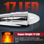 Set of 5 Clear Amber LED Roof Cab Marker Lights for Peterbilt Kenworth