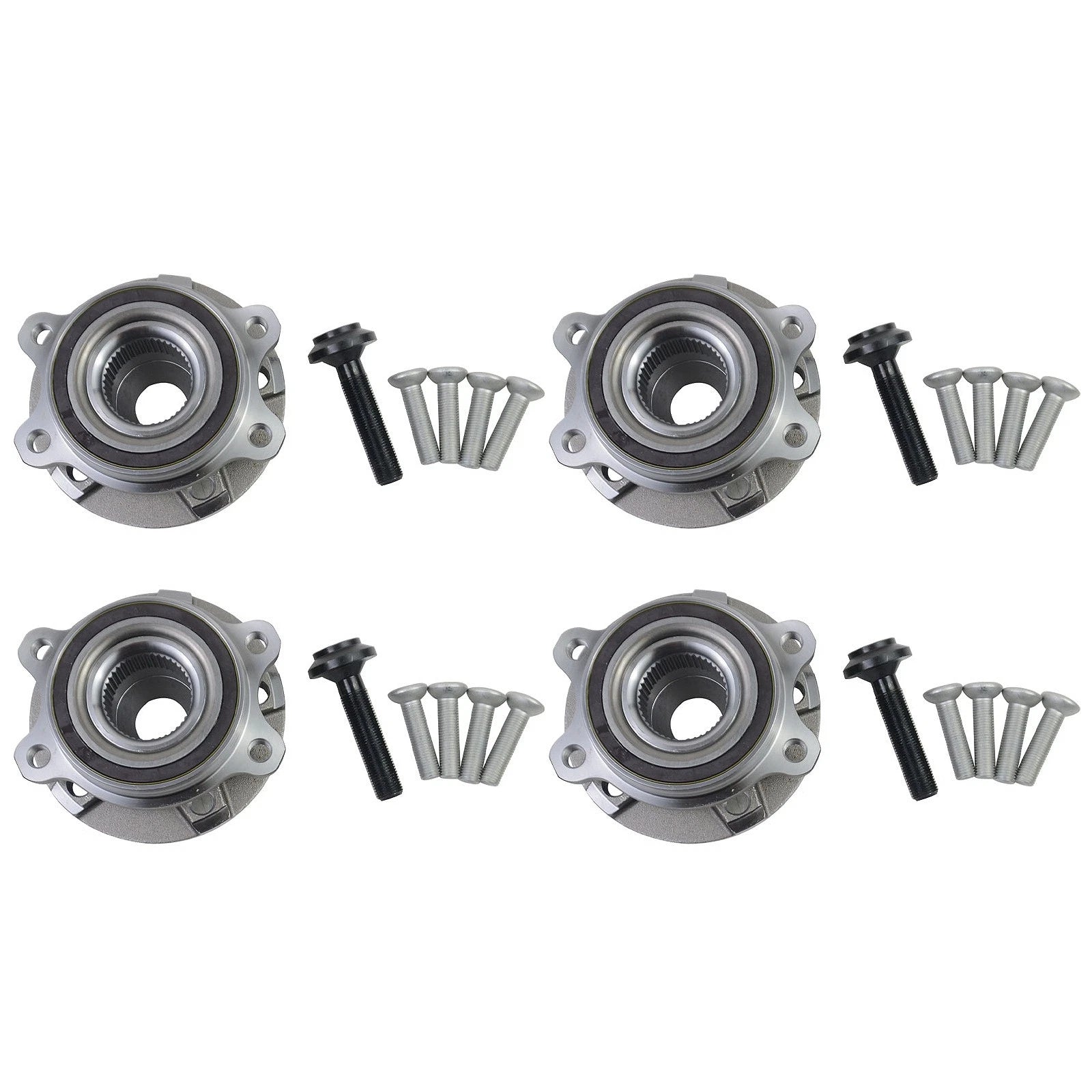 Set of 4 Wheel Hub Bearing Kit for Audi A4 A6 A7 A8 Q5 S5 S6 S7 SQ5 (2008–2018)