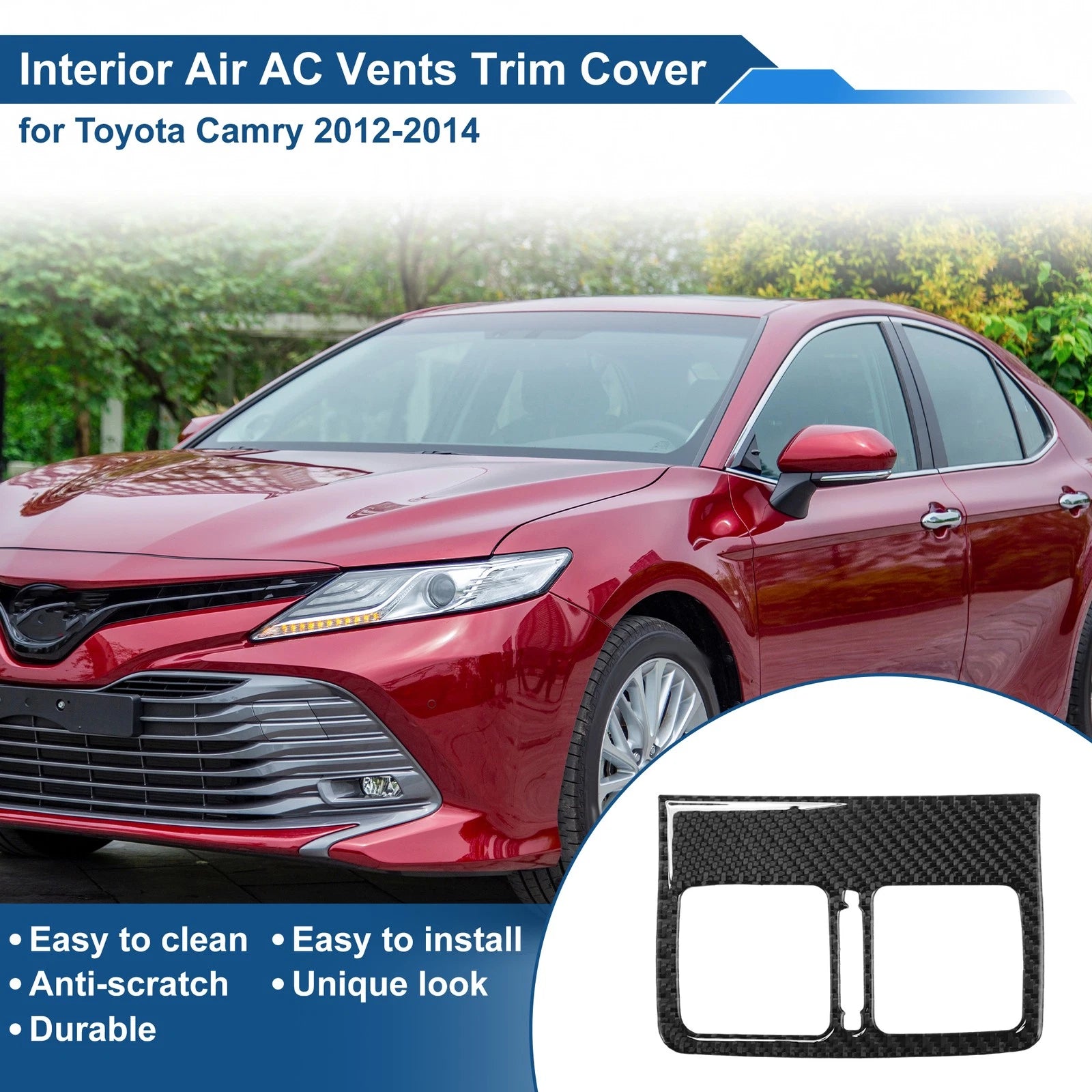 Air Condition Outlet Vent Trim Cover Frame for Toyota Camry (2012–2014) 1 Pair