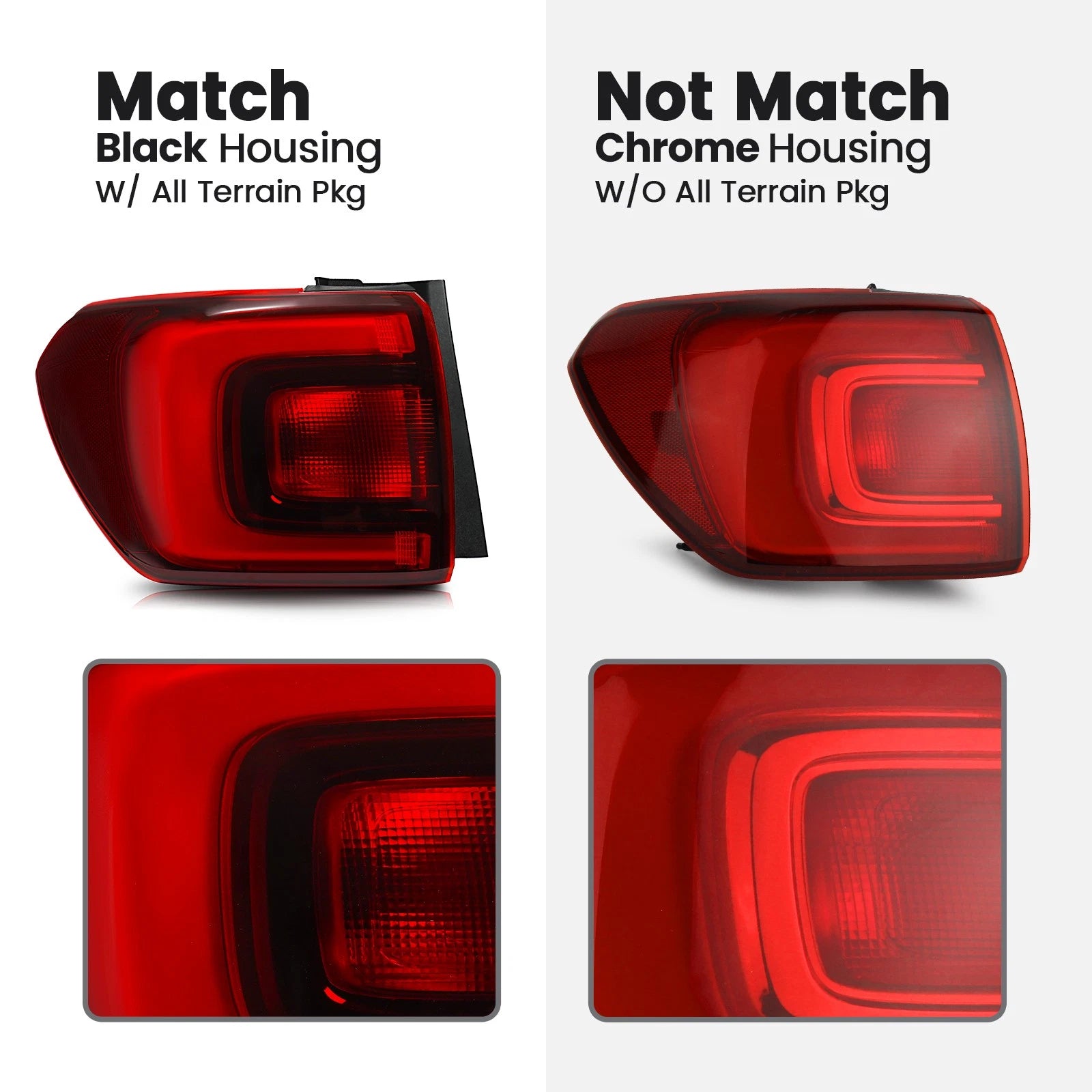 LED Tail Light for GMC Acadia 2017–2019 (Outer, Left, Terrain Pkg)