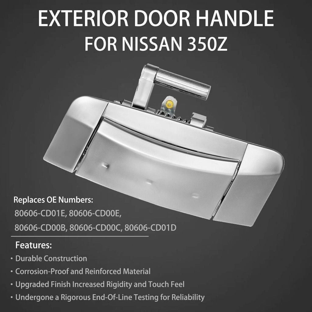 Exterior Door Handle Set of 2 Silver for Nissan 350Z (2003–2009)