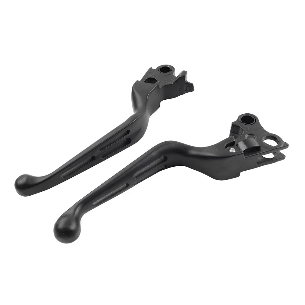 Black Brake Lever Set for Harley Davidson (1996–2017) 16 Slotted Clutch Levers