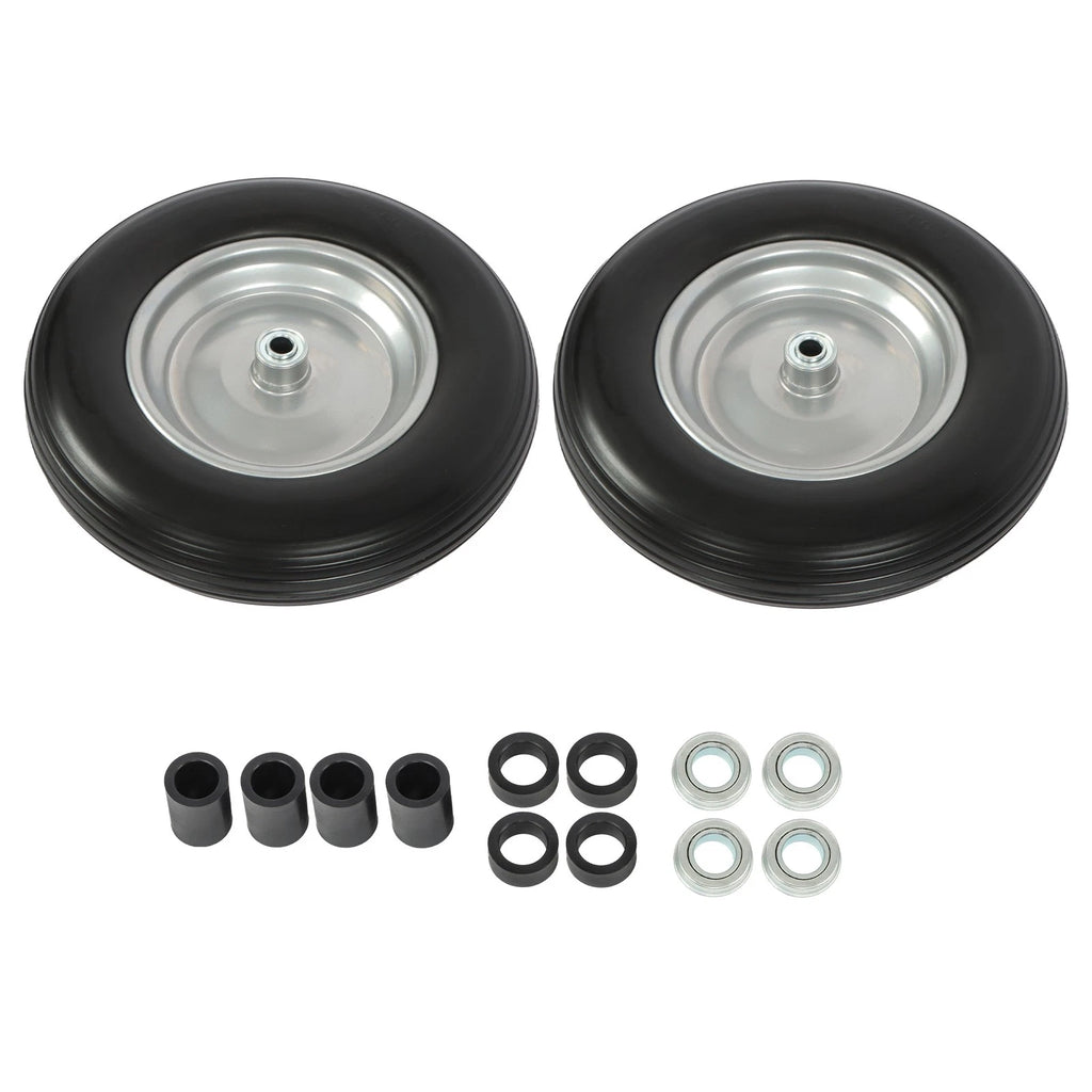2-Pack Wheelbarrow Tire and Wheel 14.5x4-8 with 5/8" Bearings for Garden Cart