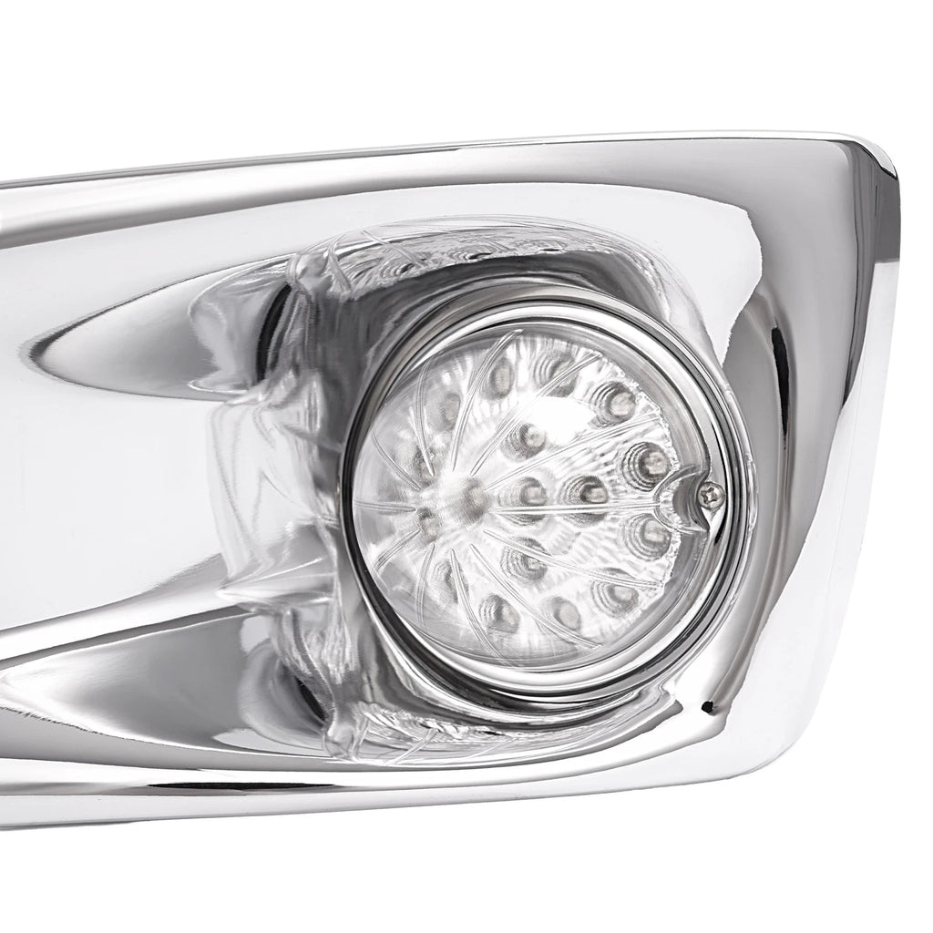 Set of 2 LED Fog Lights & Chrome Bezels for Kenworth T660 (2007–2017)
