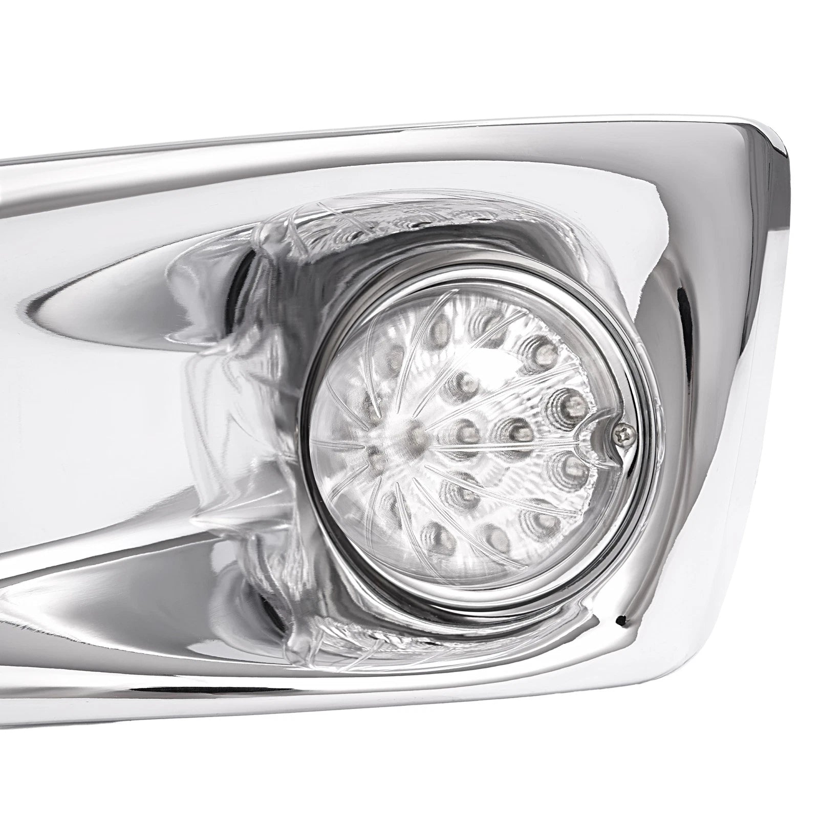 Set of 2 LED Fog Lights & Chrome Bezels for Kenworth T660 (2007–2017)