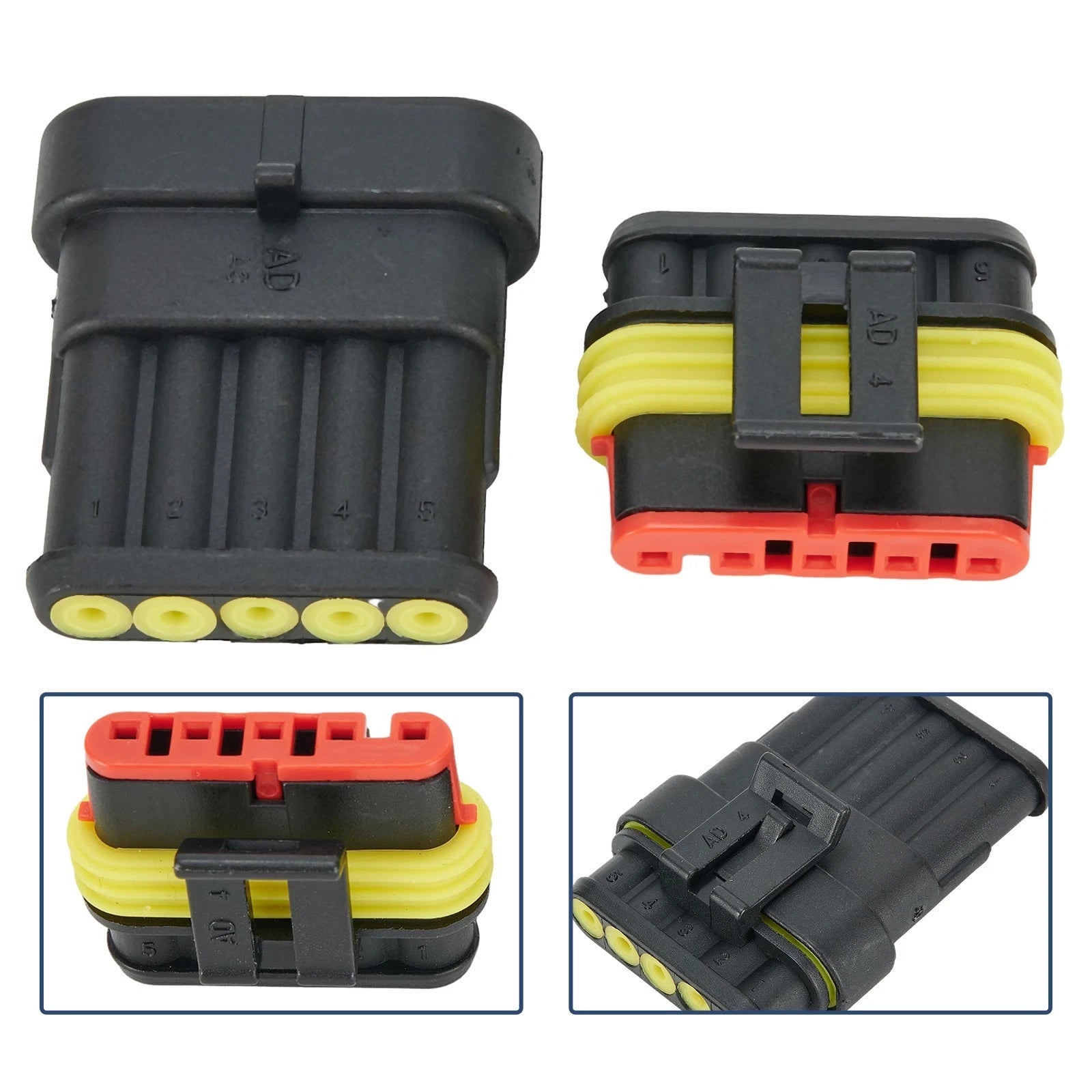 6 Pin Waterproof Electrical Connector Kit for Car and Boat Wiring