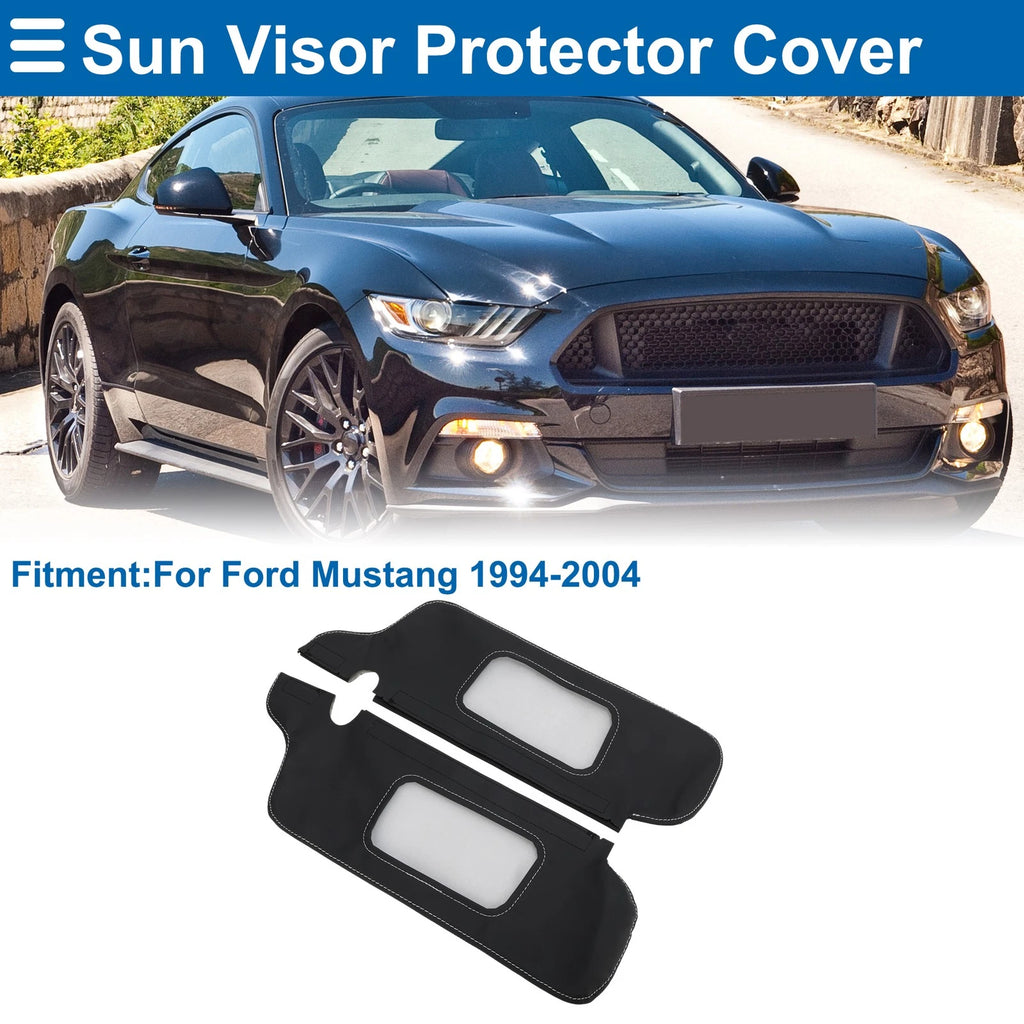 Sun Visor Cover Set for Ford Mustang (1994–2004) Left & Right Side Black Gray