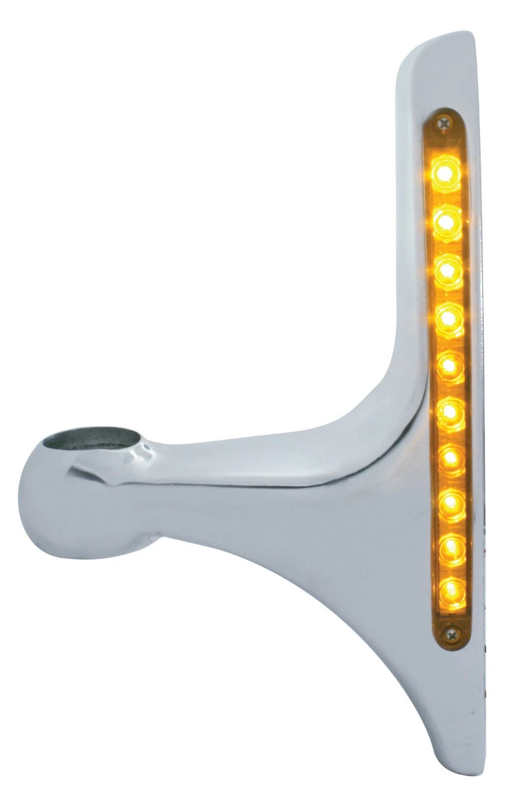 Headlight Brackets Pair for Peterbilt Hood Side Headlamps L-Shape w Amber LED (2016–2025)