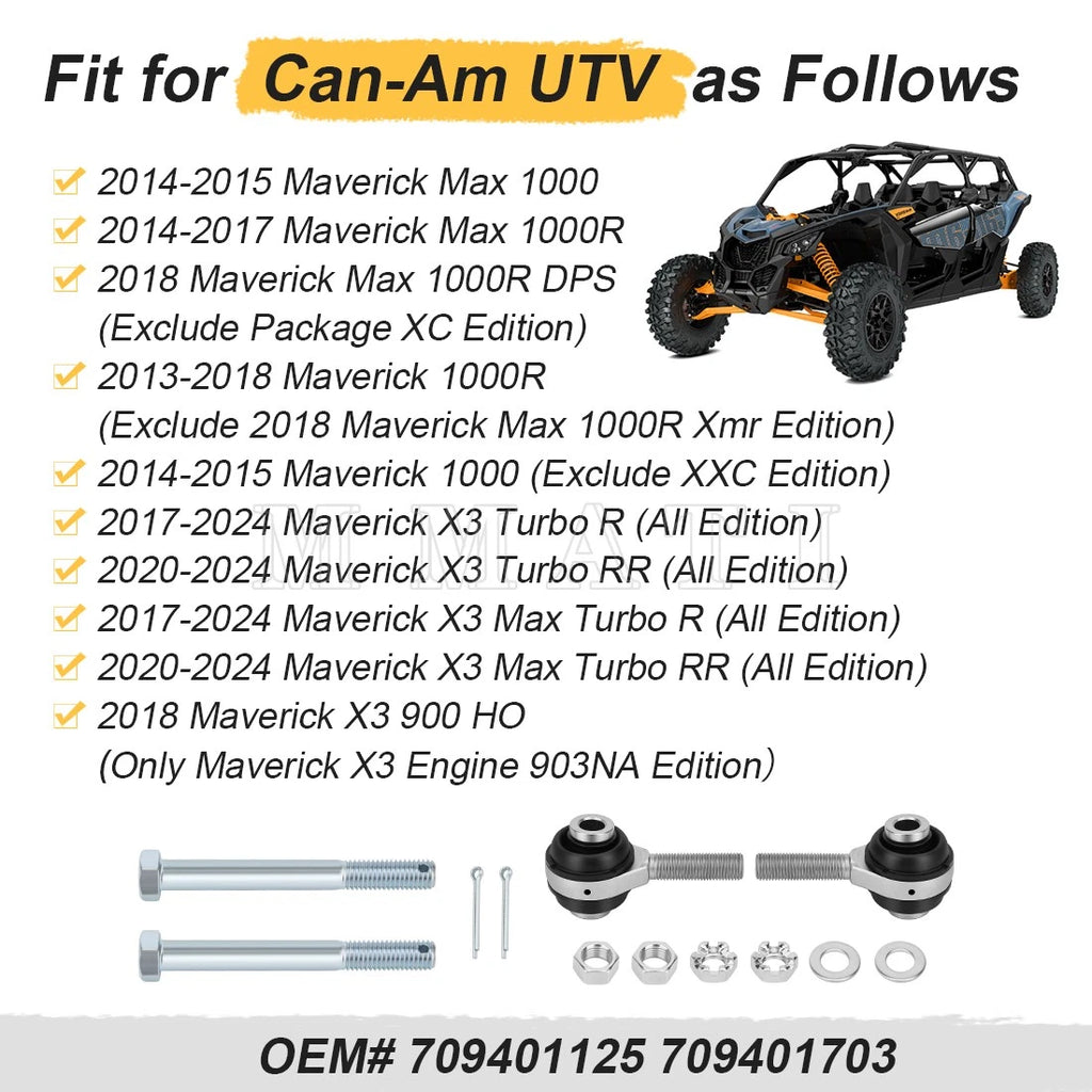 Heavy Duty Tie Rod End Kit for Can-Am Maverick X3 R RR Turbo 1000 (2017–2023) 709401703