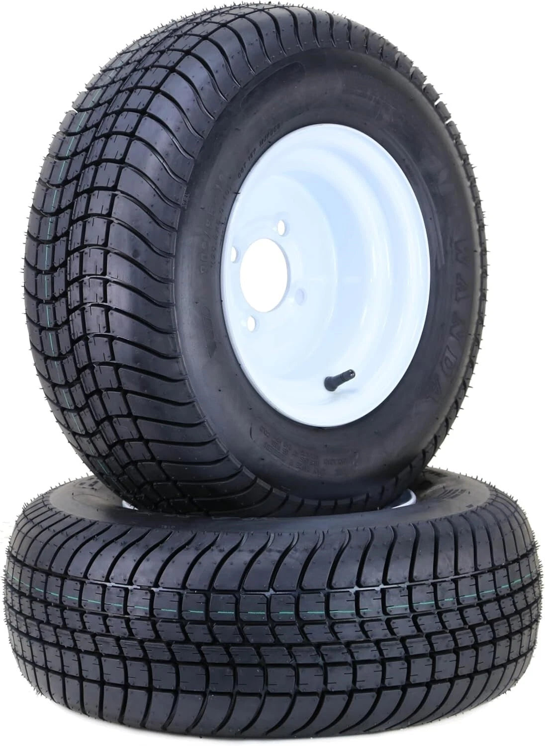 Set of 2 WANDA Golf Cart Tire Rim 205/65-10 4-Ply 4 Lug White - 14007