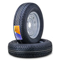 Set of 2 WINDA ST205/75R14 8-Ply Trailer Tire Rims 5 Lug Silver Mod
