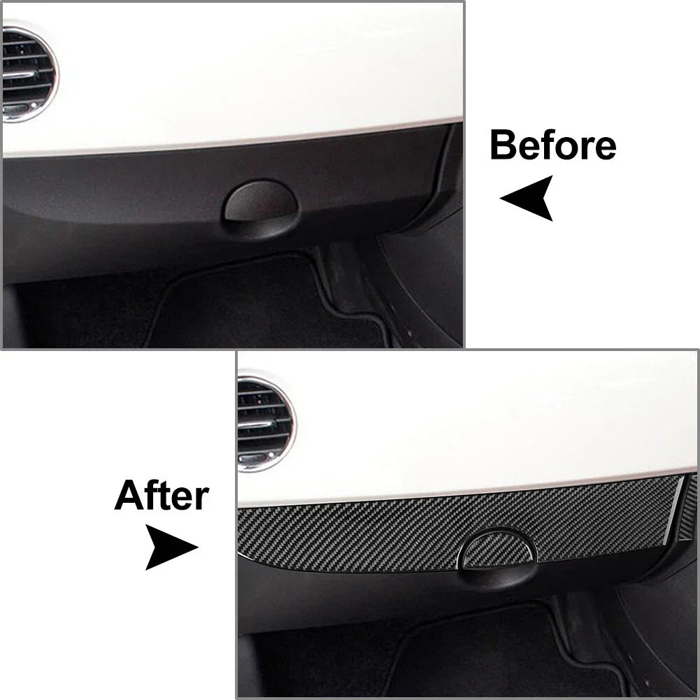 3 x Co-pilot Dashboard Panel Covers Carbon Fiber for Fiat 500 (2012-2015)