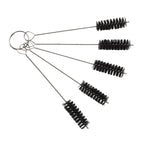 Set of 5 Tube Brushes for Bores Parts - Black Strong Bristles