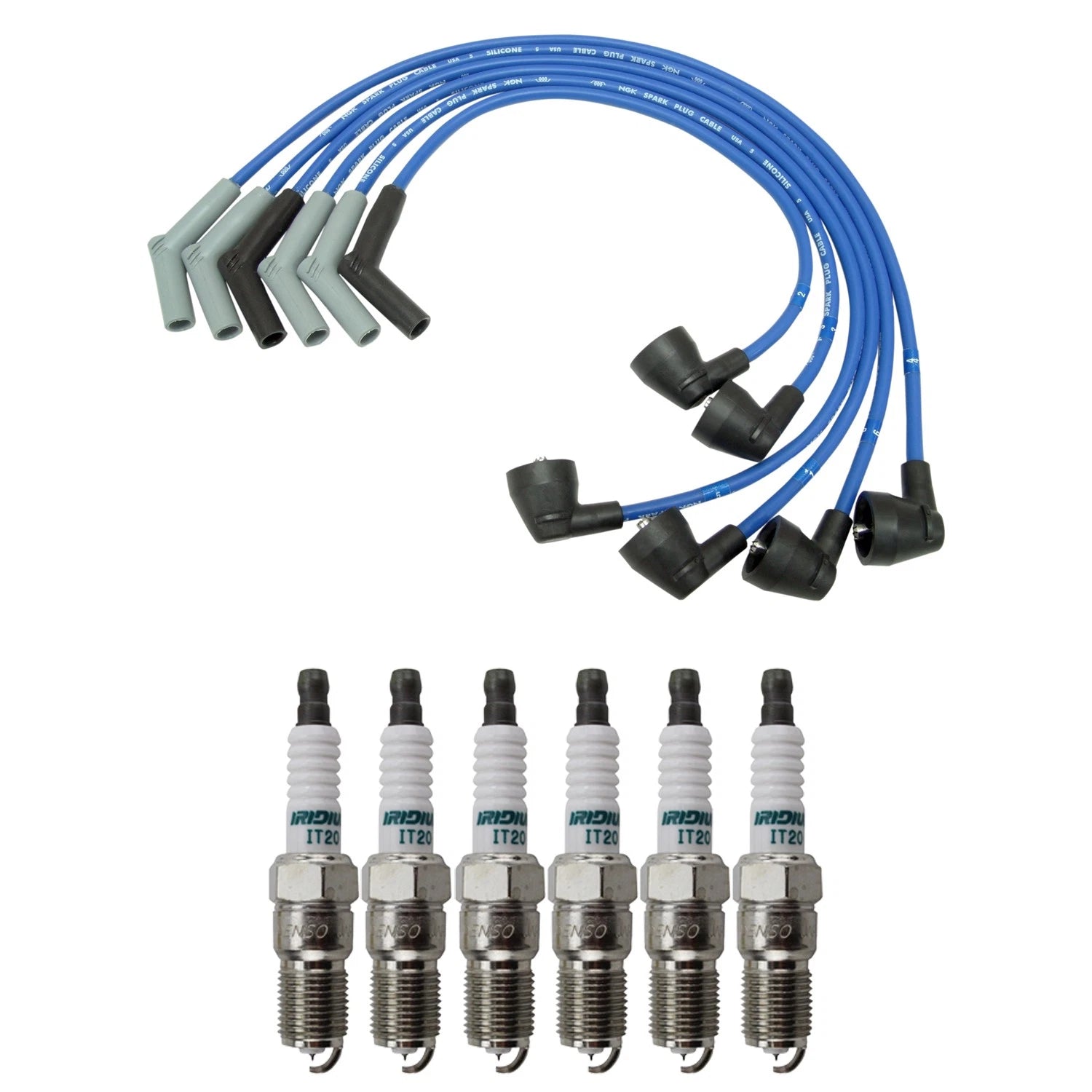 NGK Wire Set & Denso 6 Iridium Spark Plugs Kit for B3000 3.0L V6 (1995–1996)