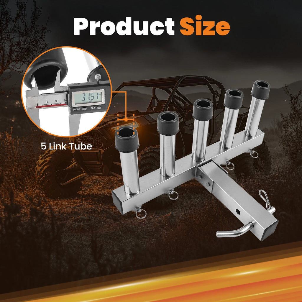 5 Pole Fishing Rod Holder for 2" Hitch Receiver
