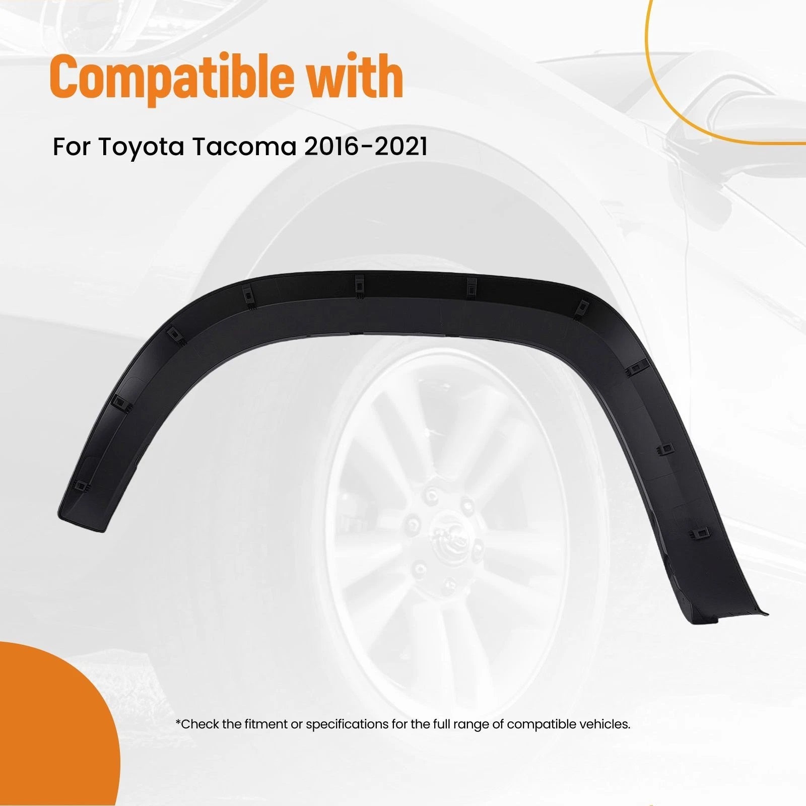 Right Fender for Toyota Tacoma (2016–2021) 7587304900 Black