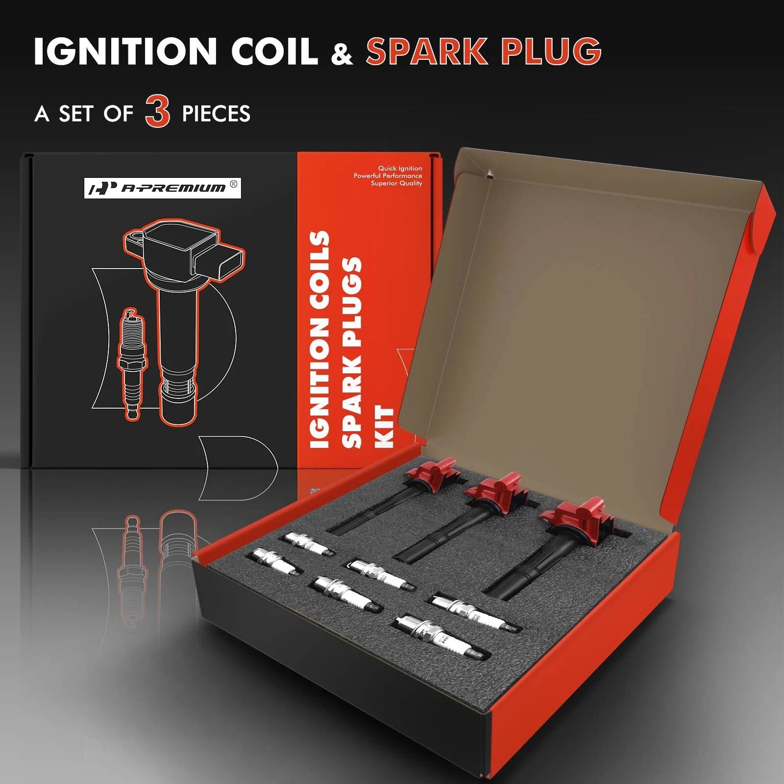 Ignition Coil and Iridium Spark Plug for Toyota Tacoma Tundra (2005–2015)
