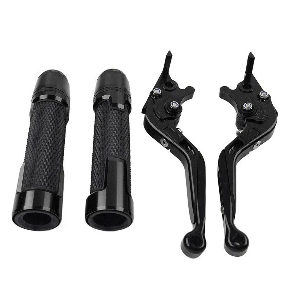 Black Extendable Brake Clutch Lever Grip Set for Thruxton/Street Cup (2016-2023)