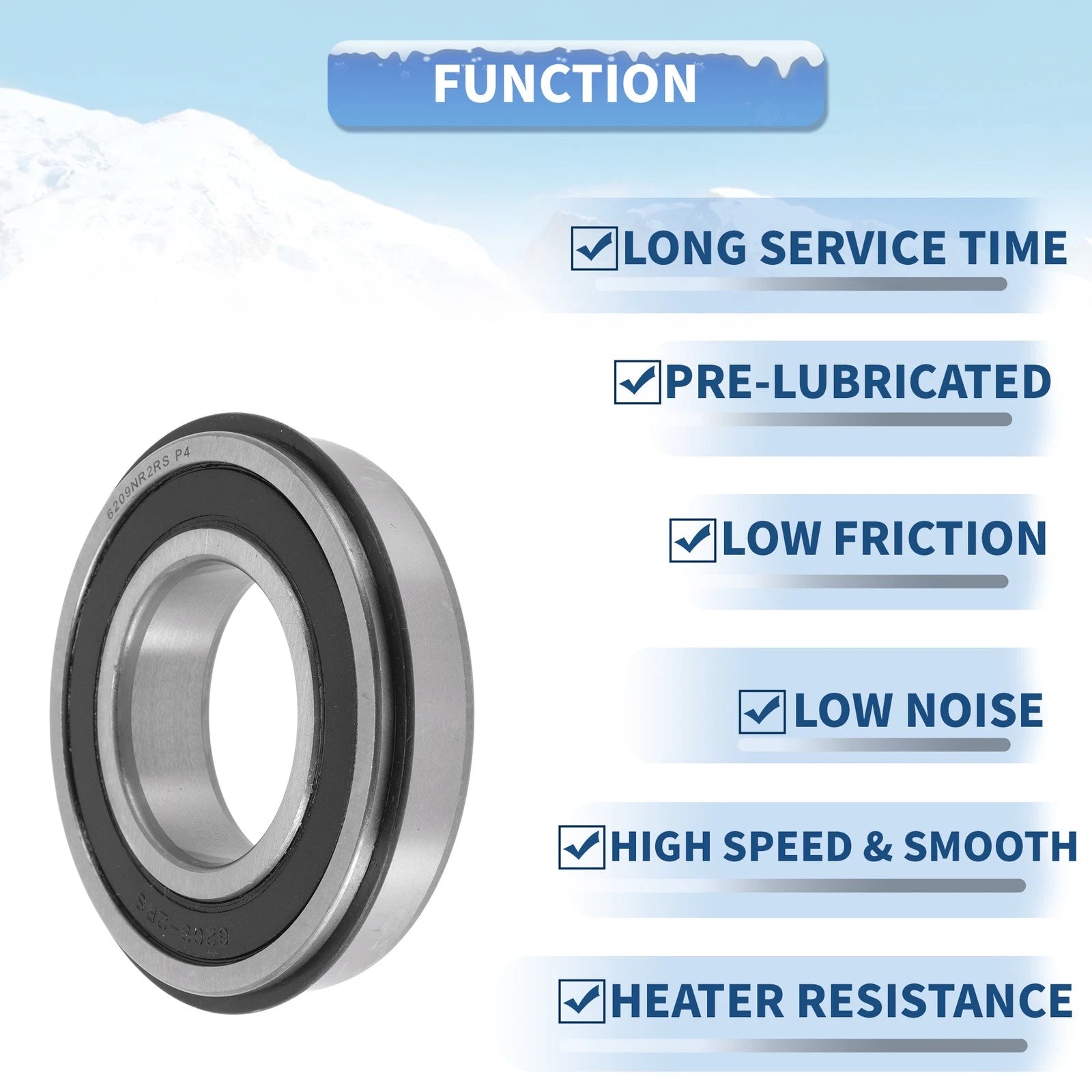 6209NR2RS Deep Groove Ball Bearings for Various Applications (45x85x19mm)