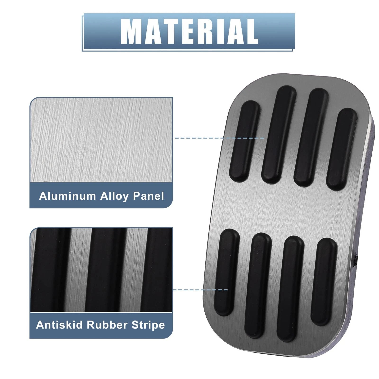 2X Gas Pedal Brake Pedal Pad Cover for Toyota C-HR (2016–2018) Silver Tone