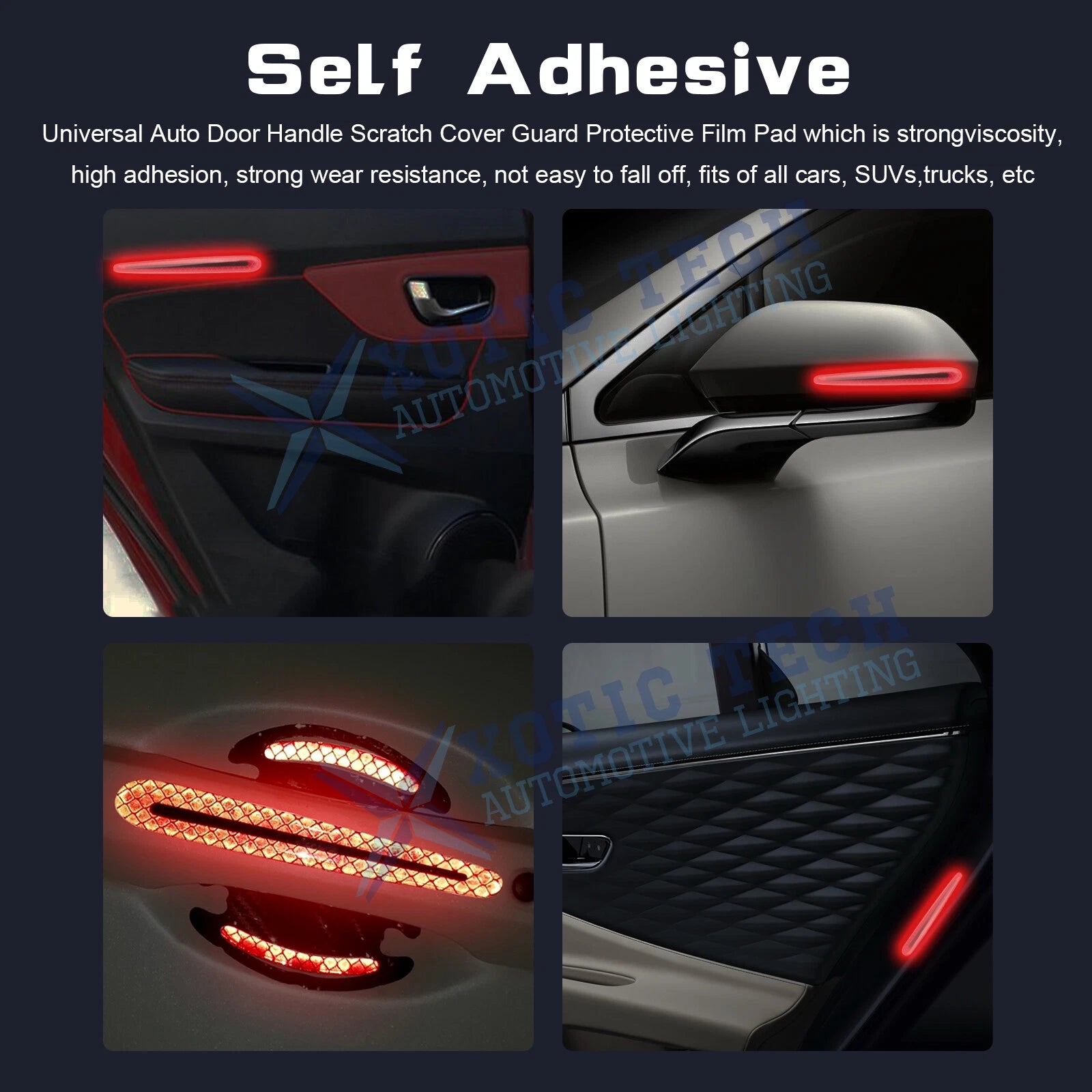 Door Handle Night Reflective Guard Sticker for Dodge Challenger Charger (2015-2023)