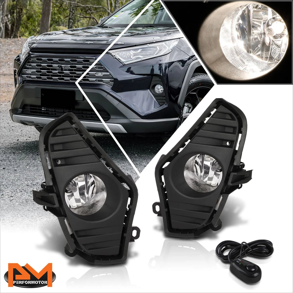 Clear Lens Front Driving Fog Light Set for Toyota RAV4 (2019–2020)