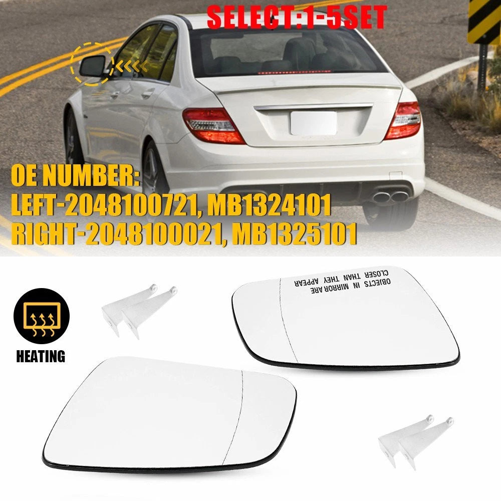 Heated Mirror Glass Set for Mercedes C-Class C230 C250 (2008–2011)